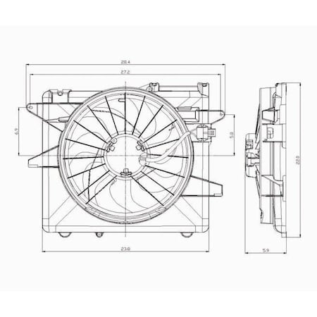 Tyc Dual Radiator and Condenser Fan Assembly, 621070 621070